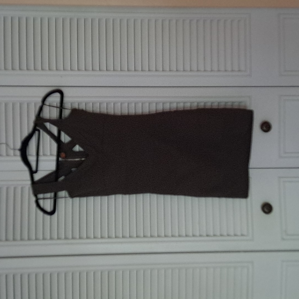 Olive green ooen back dress
